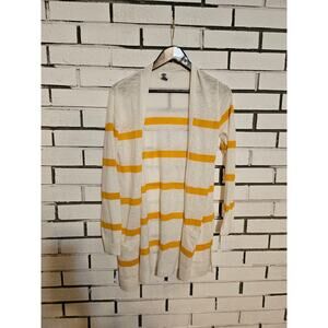 Old Navy Striped Yellow and White Cardigan Womens PS